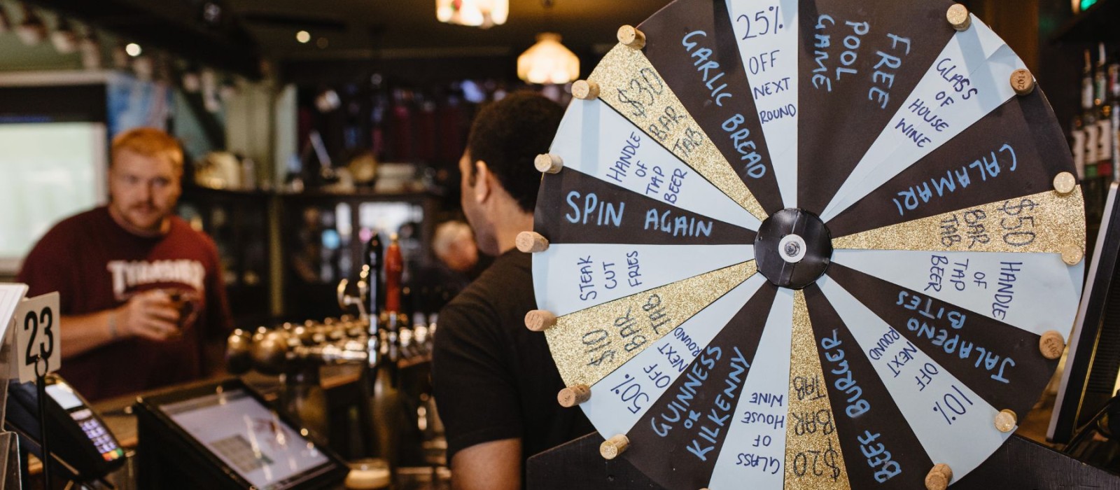Spin The Wheel Fridays from 5pm.